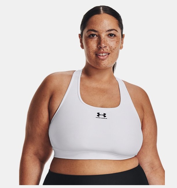 Beyaz Kadın HeatGear® Armour Mid Padless Spor Sütyeni