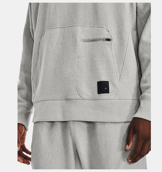 Gümüş Erkek UA Ottoman Fleece Kapüşonlu Üst