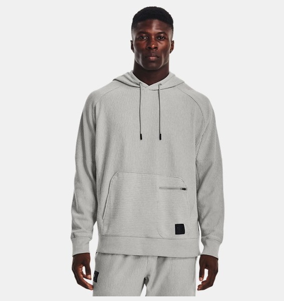 Gümüş Erkek UA Ottoman Fleece Kapüşonlu Üst
