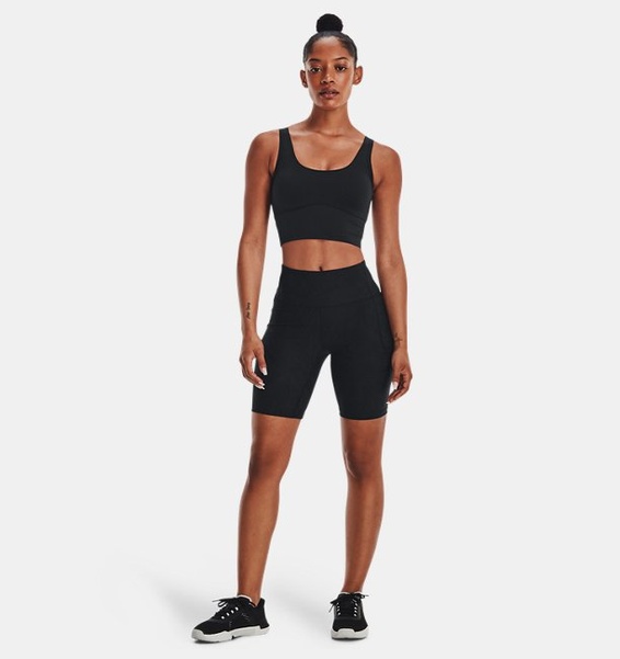 Siyah Kadın UA Meridian Fitted Crop Atlet