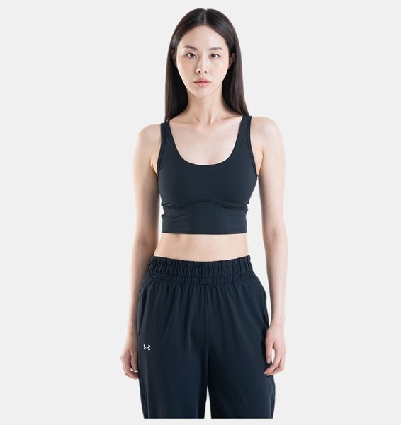 Siyah Kadın UA Meridian Fitted Crop Atlet