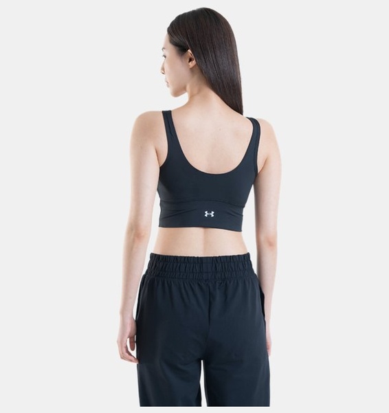 Siyah Kadın UA Meridian Fitted Crop Atlet