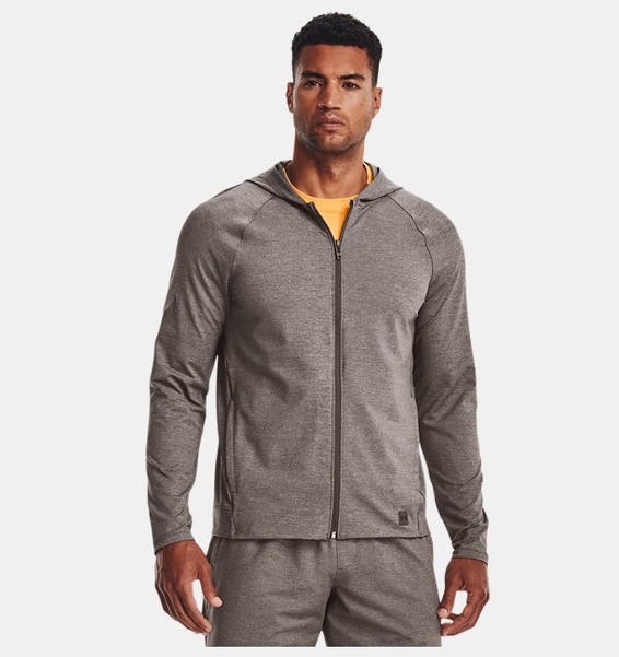 Gri Erkek UA Meridian Tam Boy Fermuarlı Sweatshirt