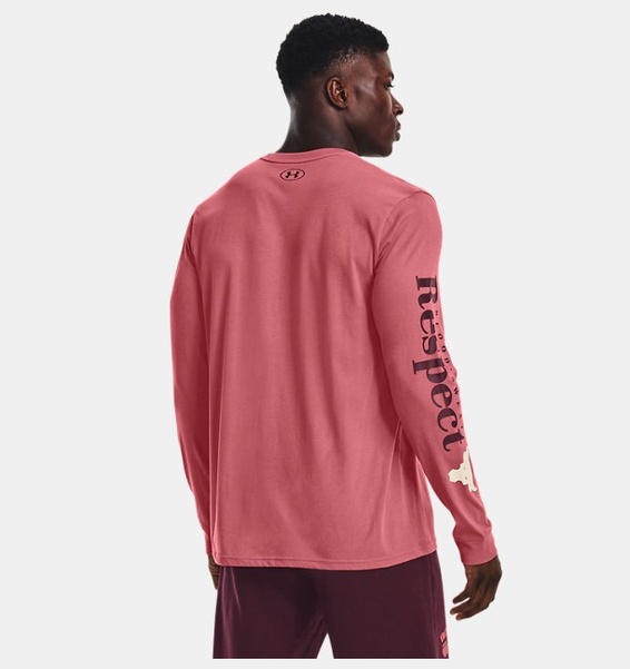 Pembe Erkek Project Rock Respect Uzun Kollu T-shirt