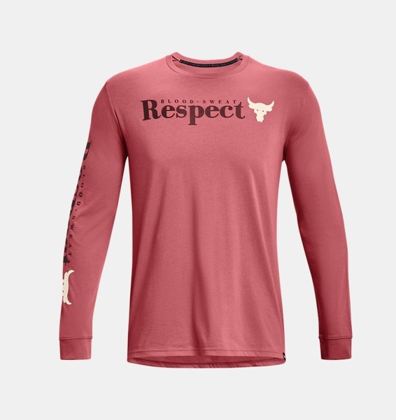 Pembe Erkek Project Rock Respect Uzun Kollu T-shirt