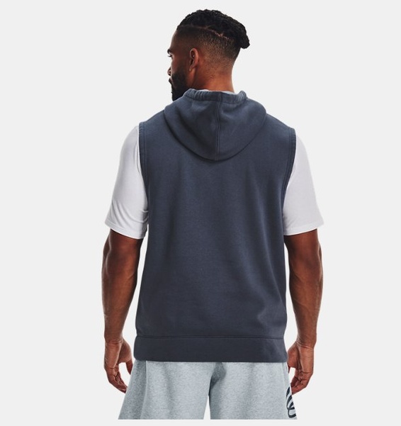 Gri Erkek Curry Fleece Kolsuz Kapüşonlu Üst