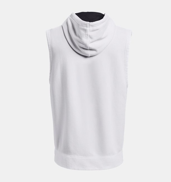 Beyaz Erkek Curry Fleece Kolsuz Kapüşonlu Üst