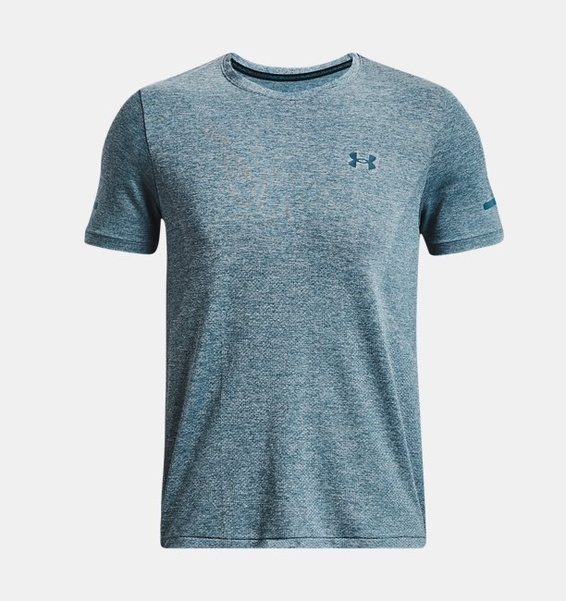Mavi Erkek UA Dikişsiz Stride Kısa Kollu T-shirt