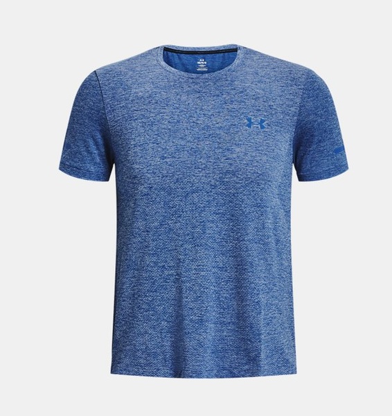 Mavi Erkek UA Dikişsiz Stride Kısa Kollu T-shirt