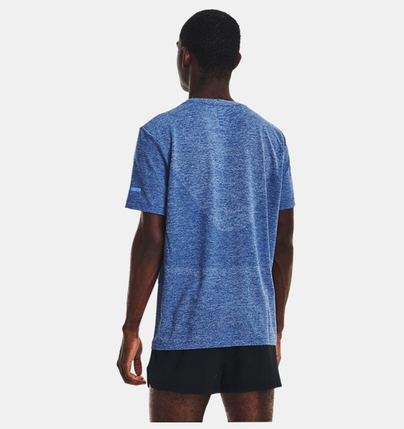Mavi Erkek UA Dikişsiz Stride Kısa Kollu T-shirt