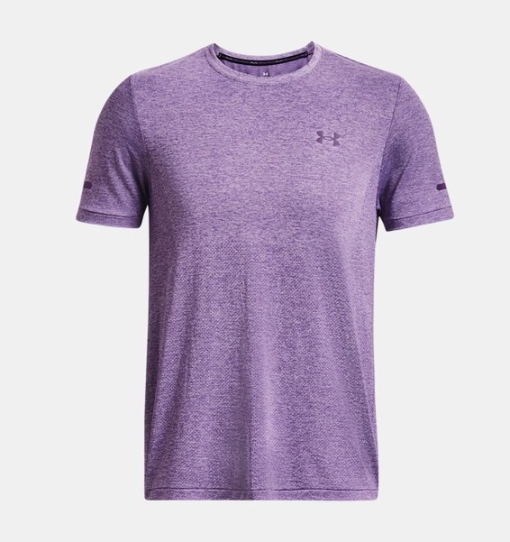Mor Erkek UA Dikişsiz Stride Kısa Kollu T-shirt