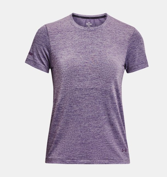 Mor Kadın UA Dikişsiz Stride Kısa Kollu T-shirt