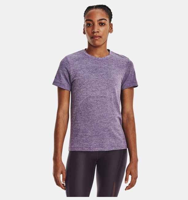 Kadın UA Dikişsiz Stride Kısa Kollu T-shirt Mor