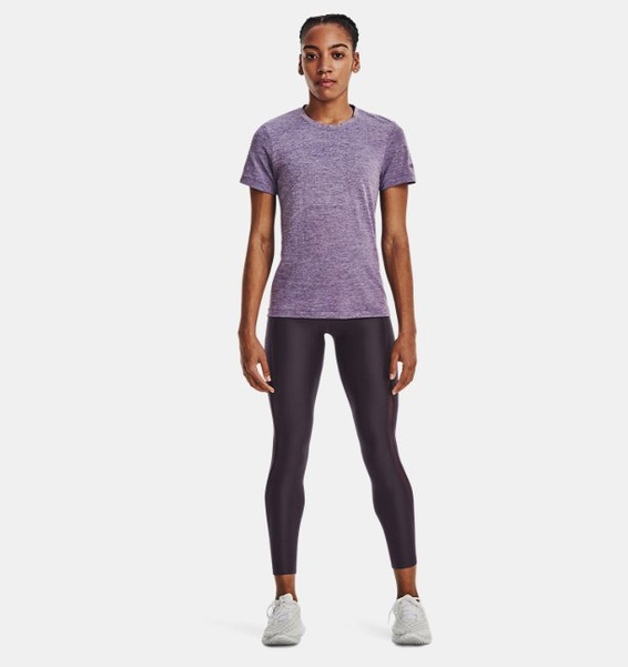 Mor Kadın UA Dikişsiz Stride Kısa Kollu T-shirt