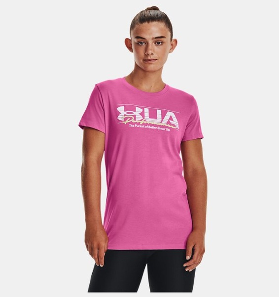 Pembe Kadın UA Vintage Performance Kısa Kollu