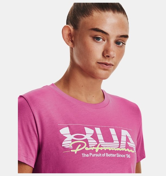 Pembe Kadın UA Vintage Performance Kısa Kollu
