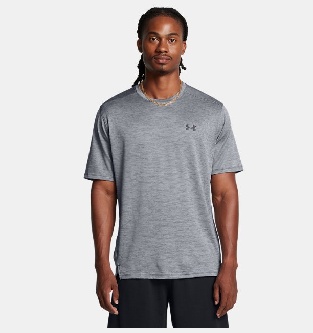 Erkek UA Tech Vent Kısa Kollu T-shirt Gri