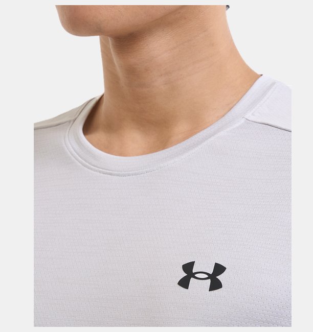 Erkek UA Tech Vent Kısa Kollu T-shirt Beyaz