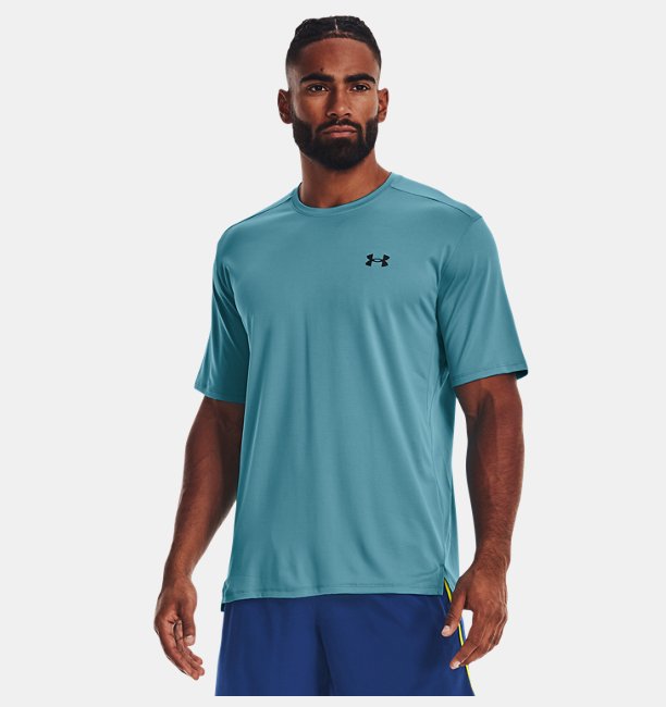 Erkek UA Tech Vent Kısa Kollu T-shirt Mavi