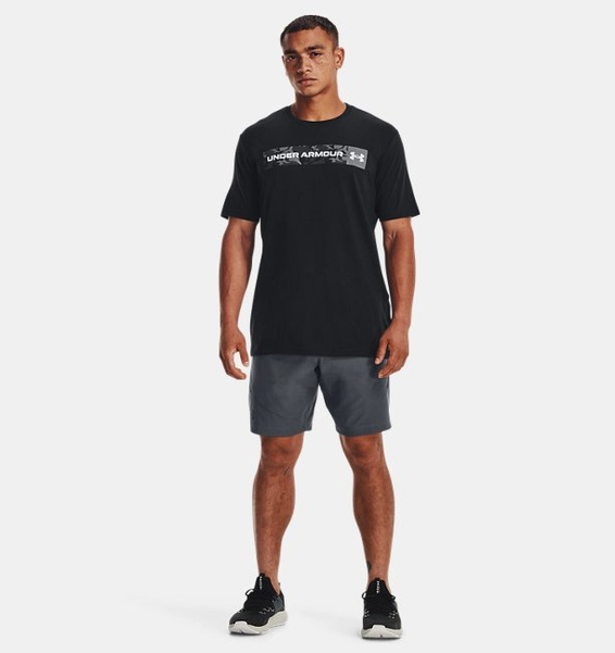 Siyah Erkek UA Camo Chest Stripe Kısa Kollu