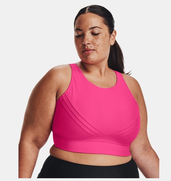 Pembe Kadın UA Infinity Mid Pintuck Spor Sütyeni