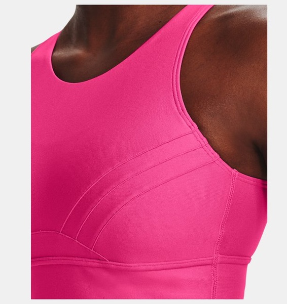 Pembe Kadın UA Infinity Mid Pintuck Spor Sütyeni