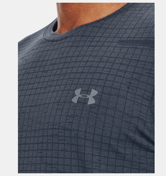 Gri Erkek UA Vanish Dikişsiz Grid Kısa Kollu T-shirt