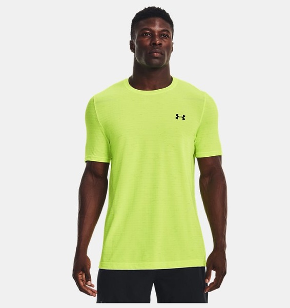 Yeşil Erkek UA Vanish Dikişsiz Grid Kısa Kollu T-shirt