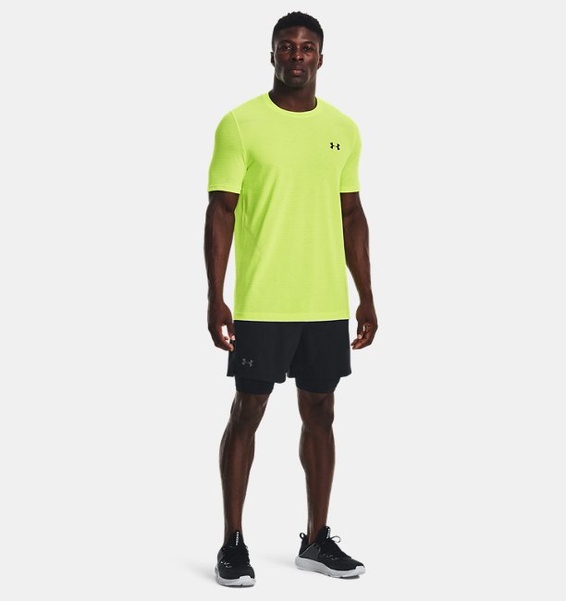 Yeşil Erkek UA Vanish Dikişsiz Grid Kısa Kollu T-shirt