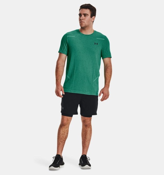 Yeşil Erkek UA Vanish Dikişsiz Grid Kısa Kollu T-shirt