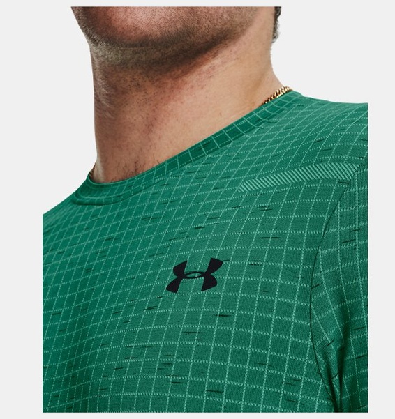 Yeşil Erkek UA Vanish Dikişsiz Grid Kısa Kollu T-shirt