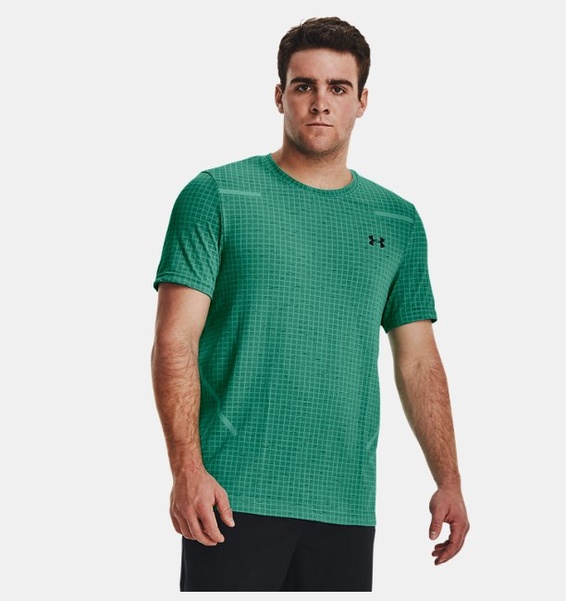 Yeşil Erkek UA Vanish Dikişsiz Grid Kısa Kollu T-shirt