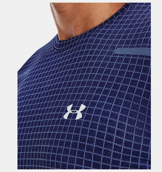 Mavi Erkek UA Vanish Dikişsiz Grid Kısa Kollu T-shirt