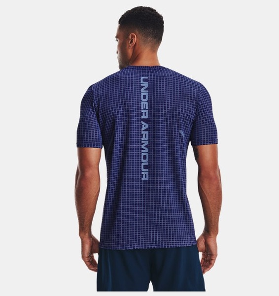 Mavi Erkek UA Vanish Dikişsiz Grid Kısa Kollu T-shirt