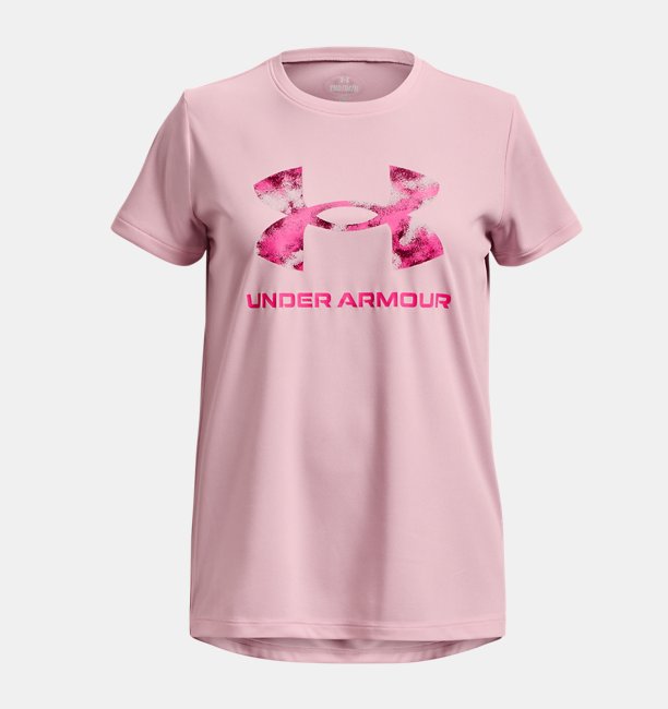 Kız Çocuk UA Tech™ Baskılı Fill Big Logo Kısa Kollu Pembe