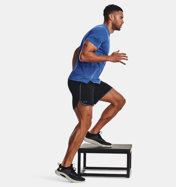 Siyah Erkek UA HIIT Dokuma 8" Şort