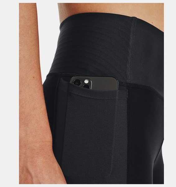 Siyah Kadın HeatGear® No-Slip Waistband Blocked Bilekte Tayt