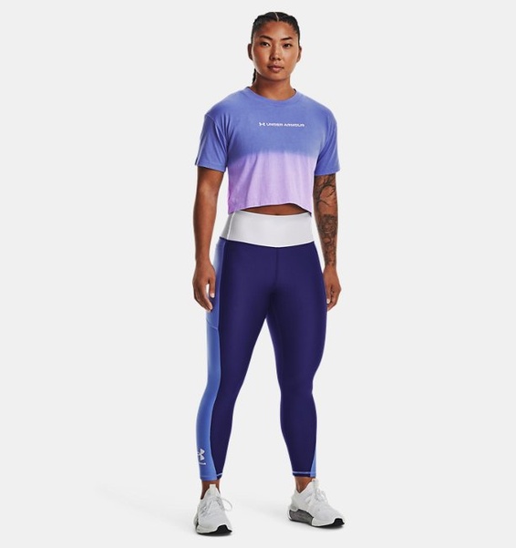 Mavi Kadın HeatGear® No-Slip Waistband Blocked Bilekte Tayt
