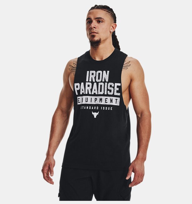 Erkek Project Rock Iron Muscle Atlet Siyah
