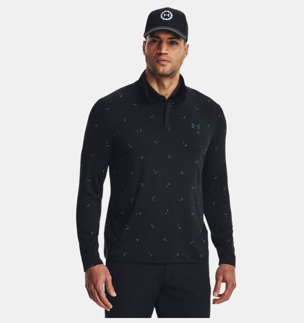 Erkek UA Playoff Baskılı ¼ Fermuarlı Sweatshirt Siyah