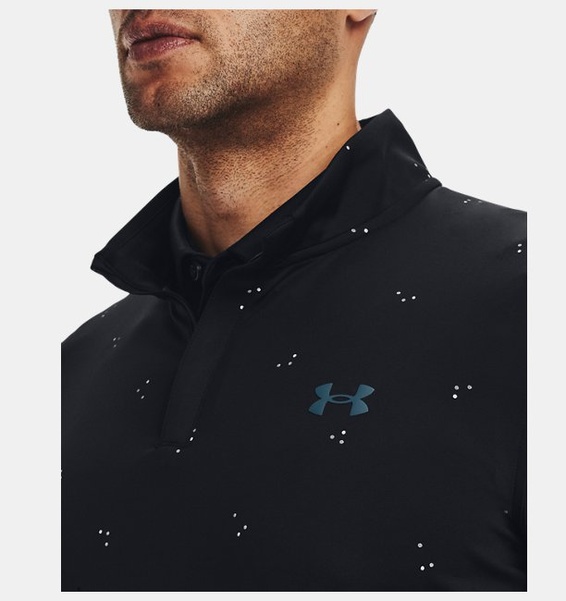 Siyah Erkek UA Playoff Baskılı ¼ Fermuarlı Sweatshirt