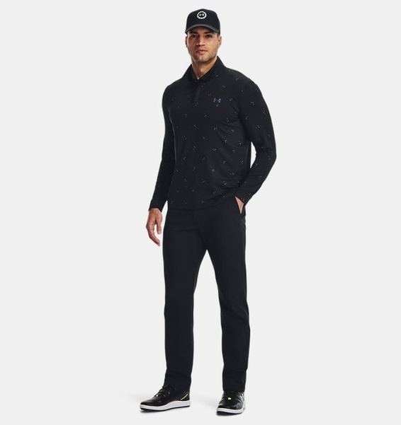 Siyah Erkek UA Playoff Baskılı ¼ Fermuarlı Sweatshirt