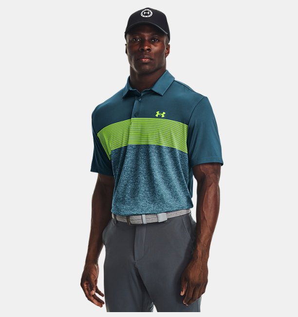 Erkek UA Playoff 3.0 Stripe Polo Mavi