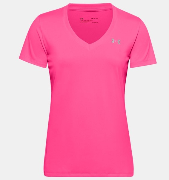 Pembe Kadın UA Tech™ V-Yaka T-shirt