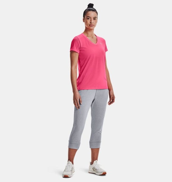 Pembe Kadın UA Tech™ V-Yaka T-shirt