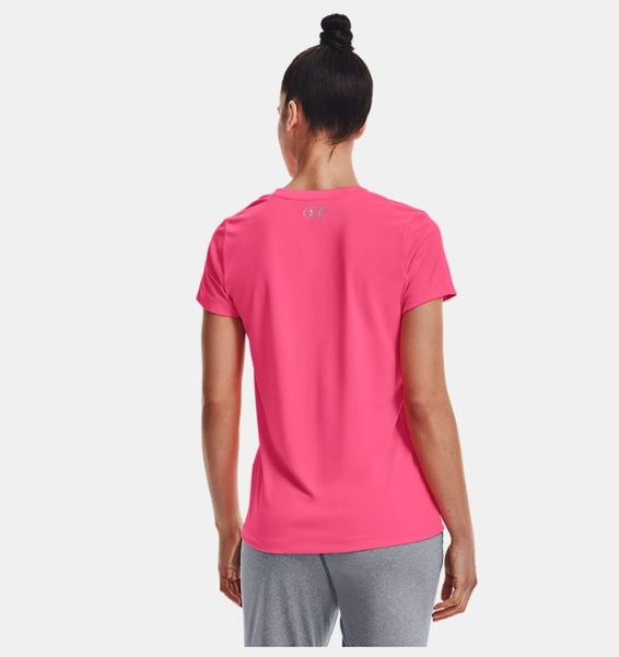 Pembe Kadın UA Tech™ V-Yaka T-shirt