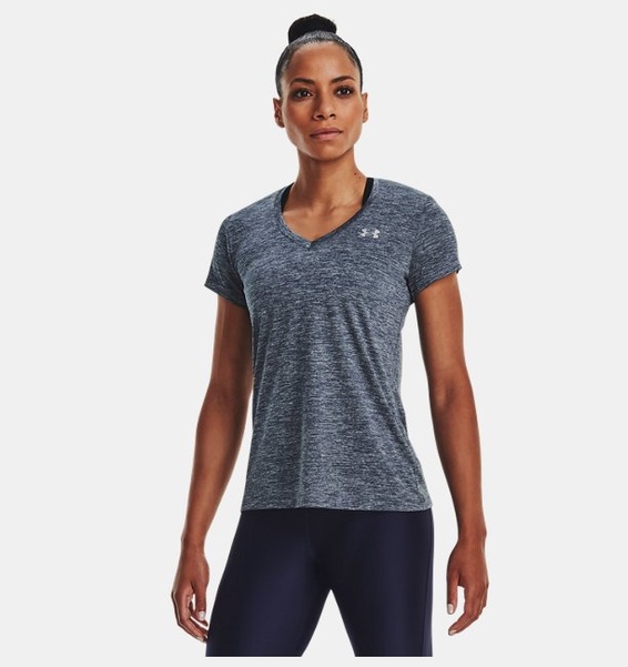 Gri Kadın UA Tech™ Twist V-Yaka T-shirt