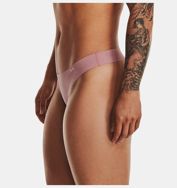 Pembe Kadın UA Pure Stretch Tanga 3'lü Paket