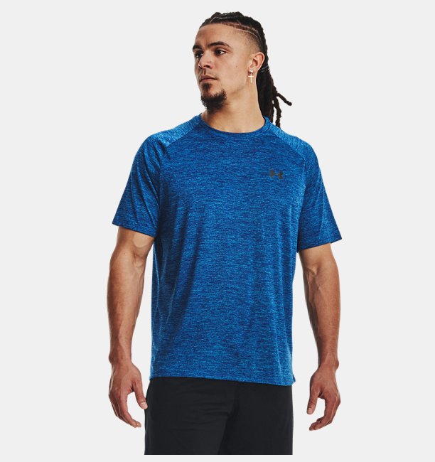 Erkek UA Tech 2.0 Kısa Kollu T-shirt Mavi