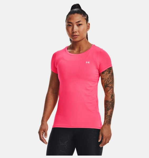 Pembe Kadın UA Tech Mesh Kısa Kollu T-shirt